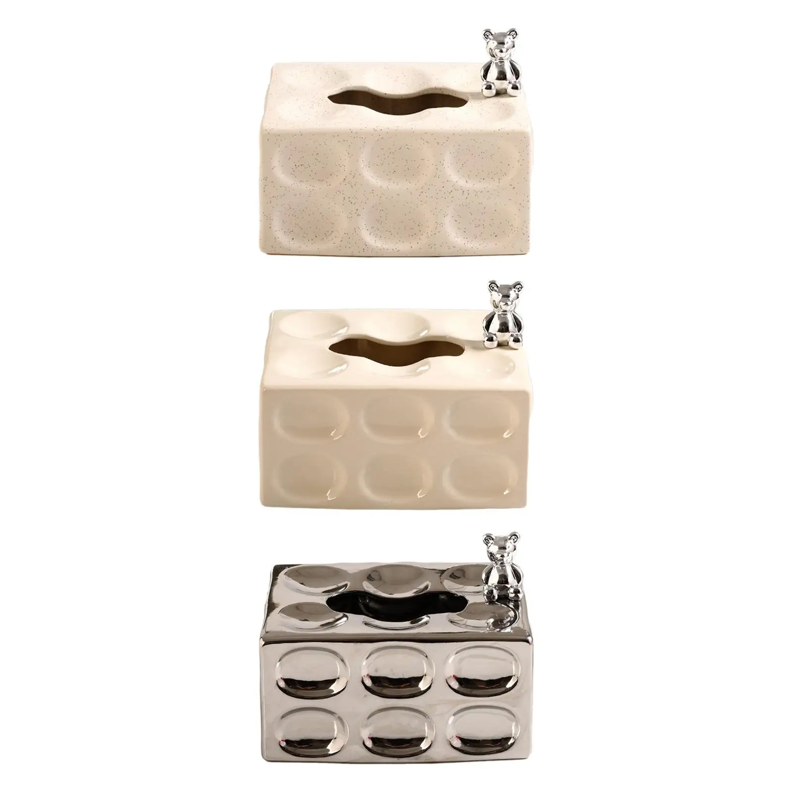 Luxury Ceramic Napkin Box Organizer for Facial Tissue Dispenser Table Decor Suitable for Home Office Vanity