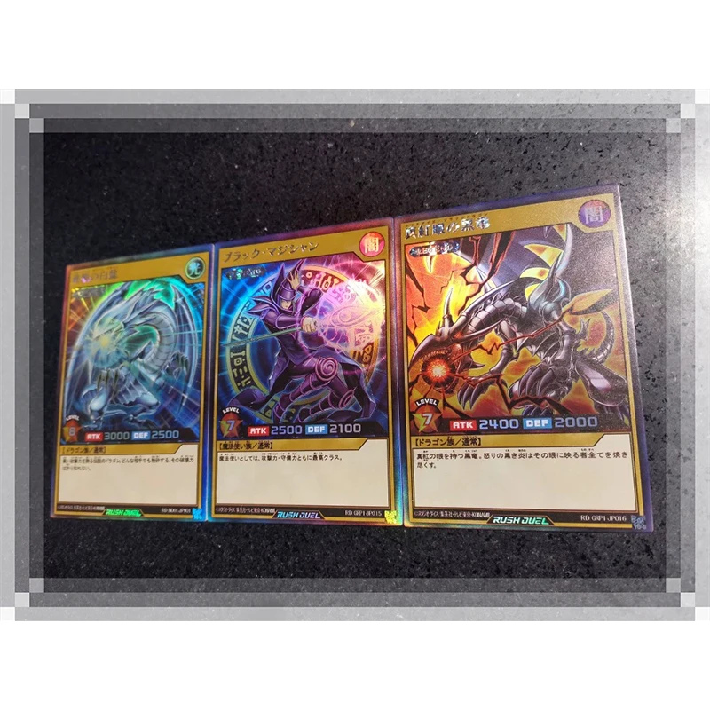 Diy 3Pcs/set Yu-Gi-Oh! Homemade Kids Toys Board Game Card Rush Duel Anime Characters Bronzing Collection Card Christmas Gift