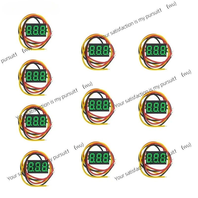 10pcs 0.28 inch DC LED digital voltmeter 0-100V car mobile phone power supply voltage tester 12V