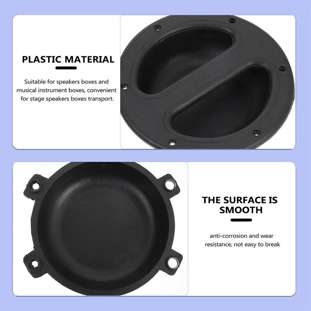 8Pcs Recessed Speaker Handles for Guitar Audio Cabinets Heavy Duty Plastic Flush Mount Loudspeaker Pulls Replacement Audio