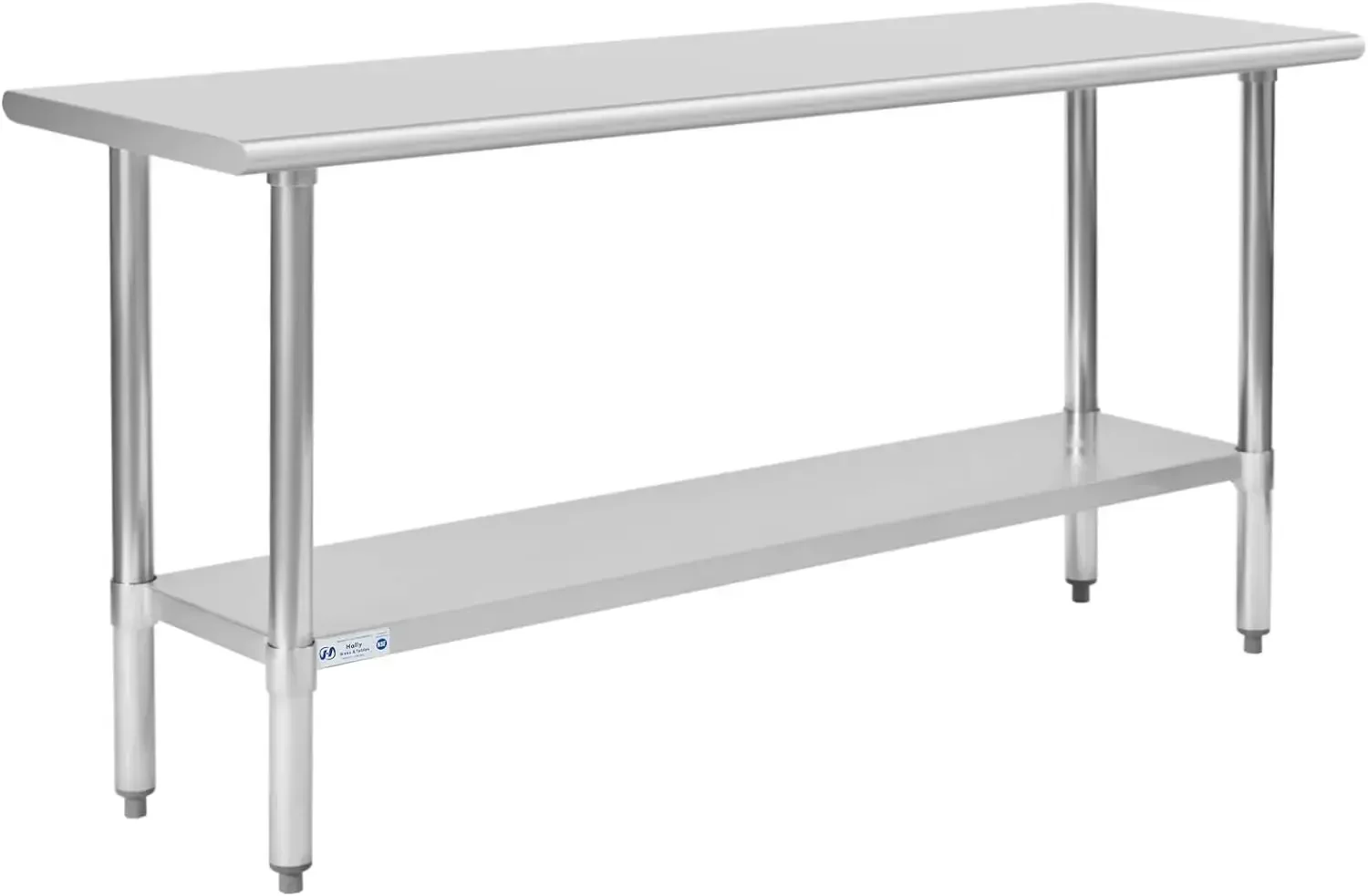 Table for Prep & Work 18 x 72 Inches, NSF Commercial Heavy Duty Table with Undershelf and Galvanized Legs