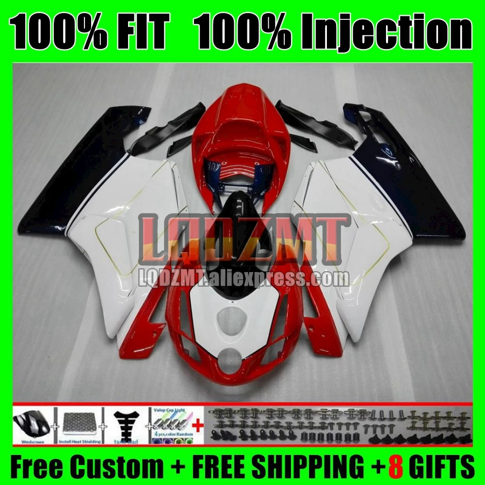 Injection Body For DUCATI 749S 999S 749 999 S R Bodywork White red blk 124No.4 749-999 03 04 749R 999R 2003 2004 OEM Fairing Kit