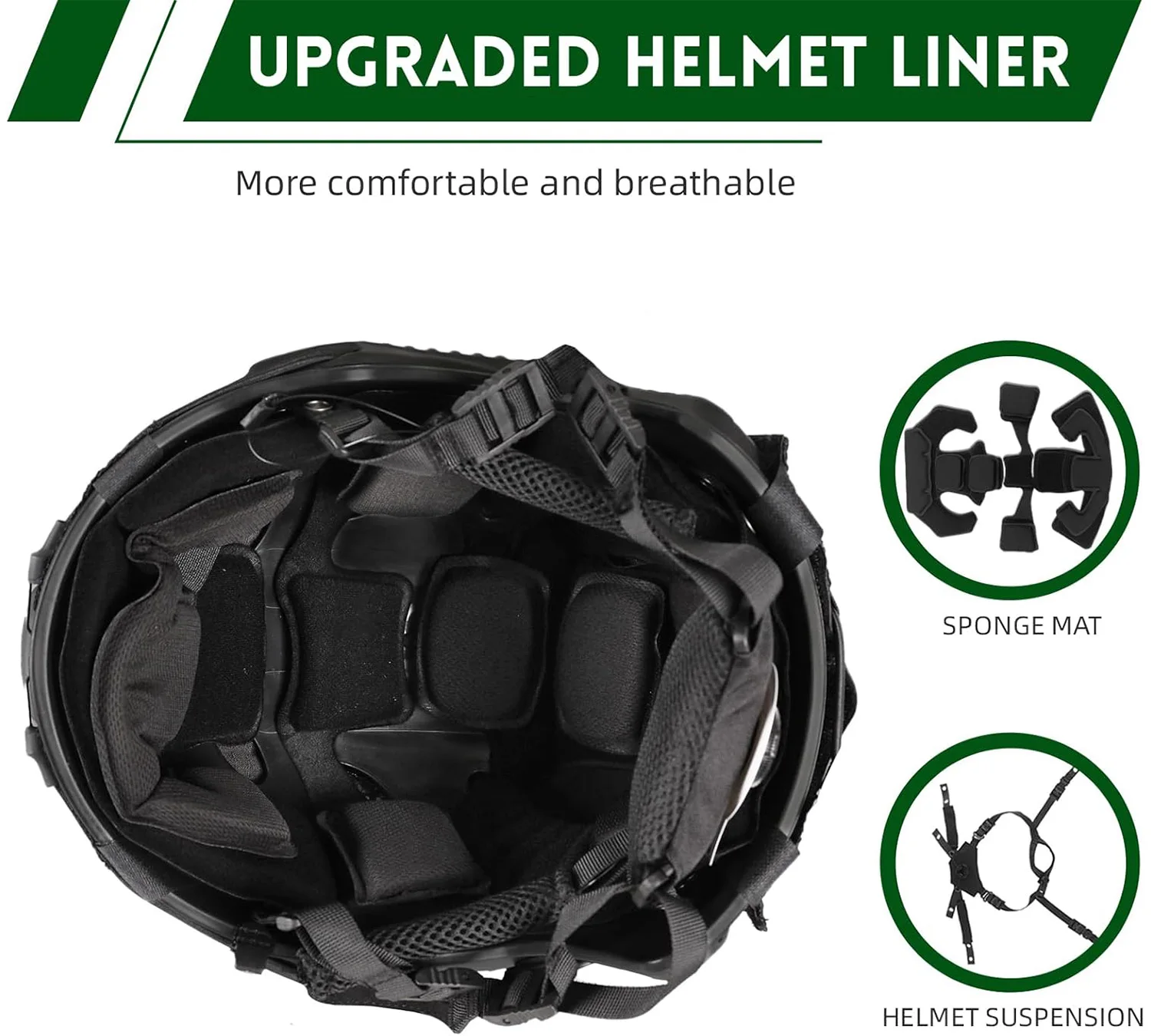 FAST Taktischer Schutzhelm, verstellbarer taktischer Helm mit Batterietasche und Abdeckung für Airsoft, Cosplay, Militärausrüstung – Detail 3