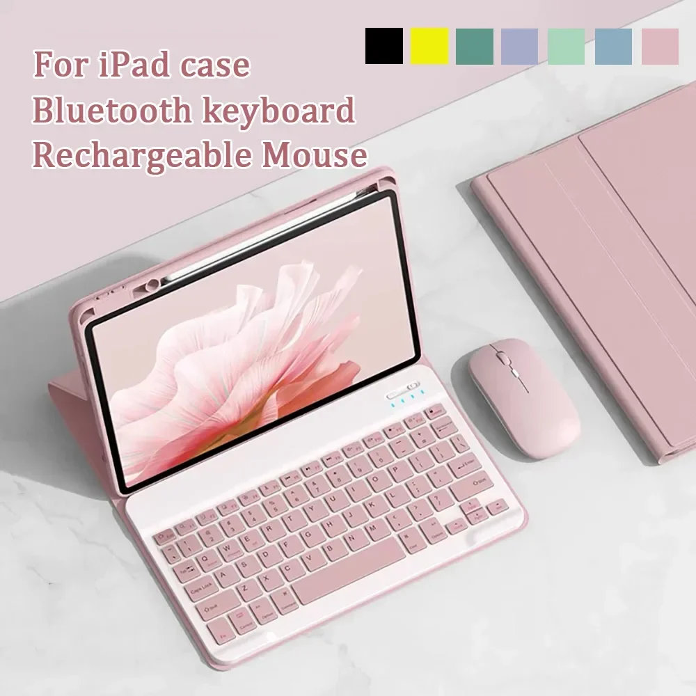 For iPad Case Keyboard Mouses Kit For iPad Air 11 13 M2 2024 Pro 11 13 M4 For ipad 10th Gen Case Pro 11 10.2 9/8/7th Mini 6 Case