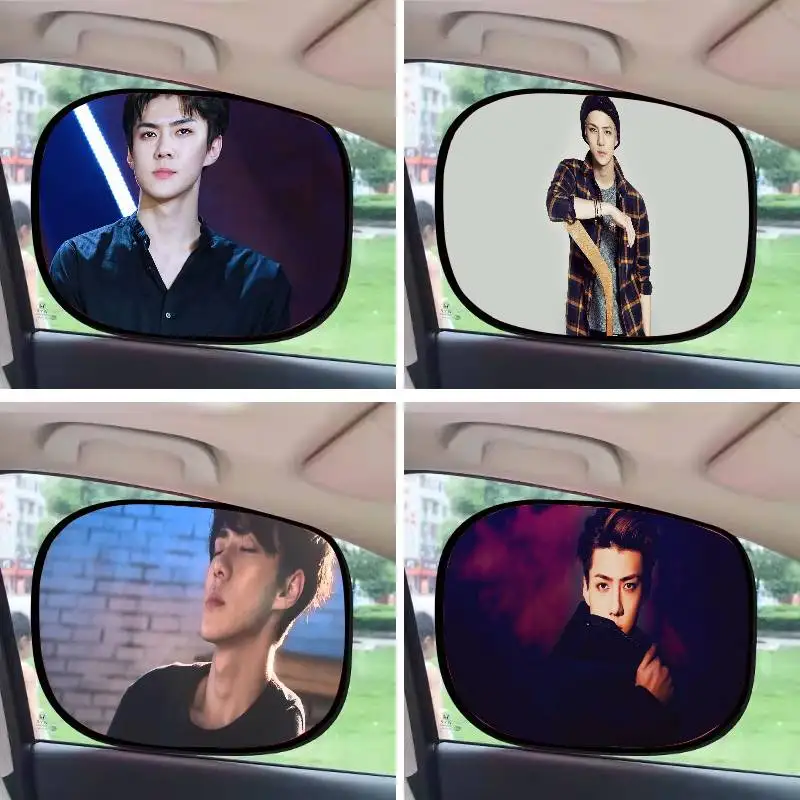 

Koop-SEHUN Car Side Window Sunshade Sun Block Film Cloth Sun Visor UV Protection Window Curtain Car Sun Shade Cover