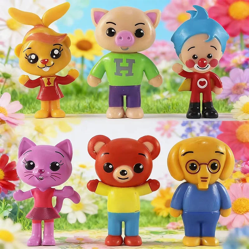 Juego de 6 Figuras de Payaso Anime, Lindas Muñecas de PVC, Modelo Educativo para Niños, Decoración de Escritorio, Regalo de Cumpleaños Infantil