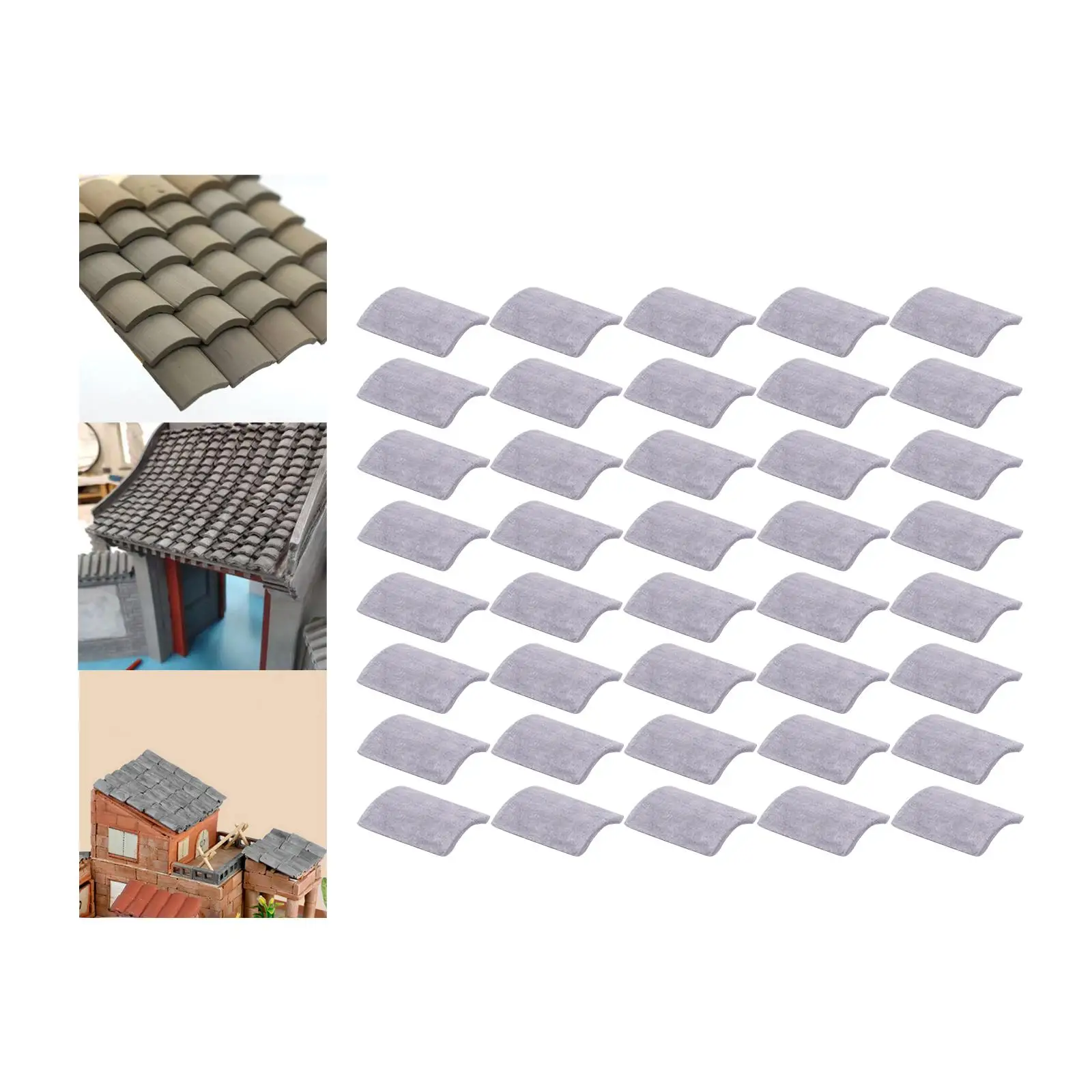 

Model Roof Tile Brick Clay Miniatures Building Materials for Dollhouse Furnitures and Toy House DIY