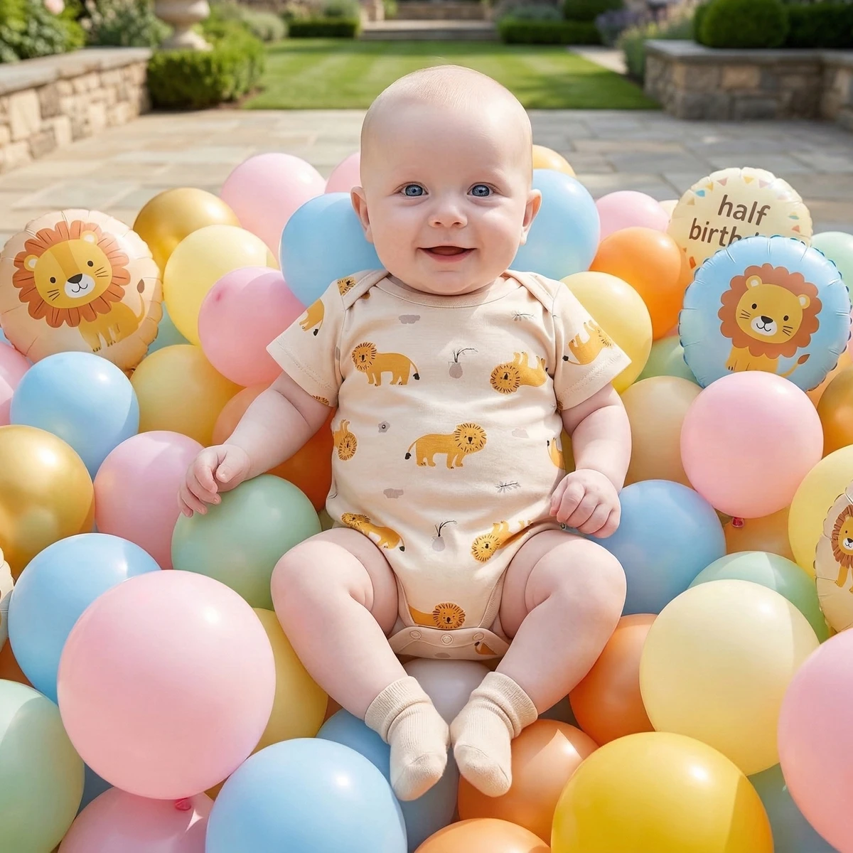 Bodys für Kleinkinder, Jungen, bezaubernder Löwen-Body für Babys, süßer Sommer-Overall