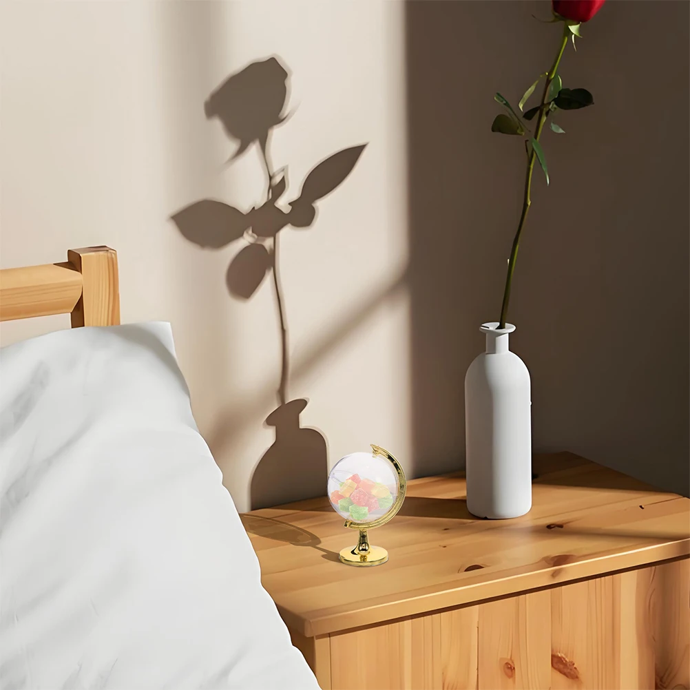 

20 Pcs Candy Box Boxes Cookie Containers Globe Golden Plastic Fillable Clear Favor