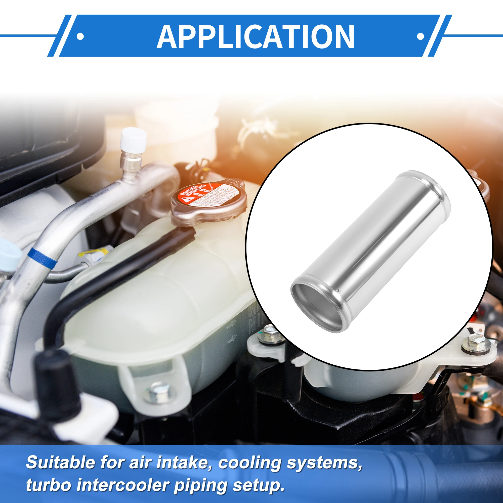 Uxcell 32/38/45/51/57/63/70/76/89/102mm OD Car Aluminum Alloy Tube Intercooler Bend Elbow Pipe Air Intake Tubing  Length 150mm