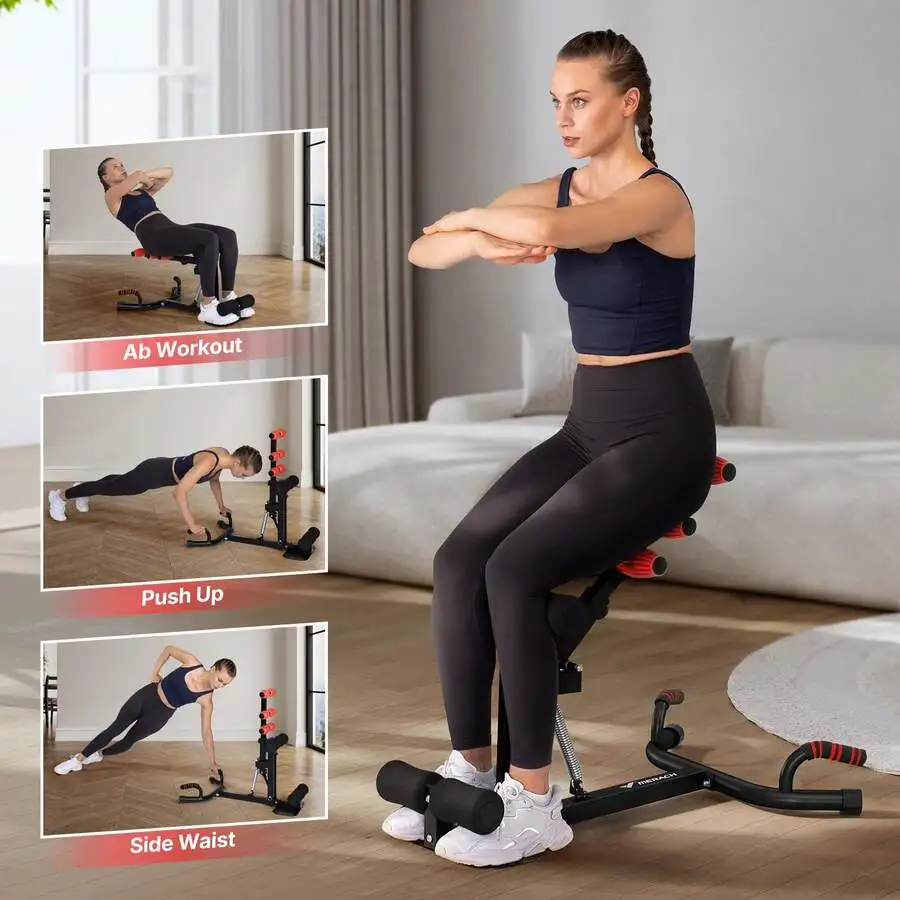 Deep Squat Machine For Women, Ab Machine, Adjustable Glutes Trainer Machine, Core & Leg Exercise, Push Up Workout Equipment At H