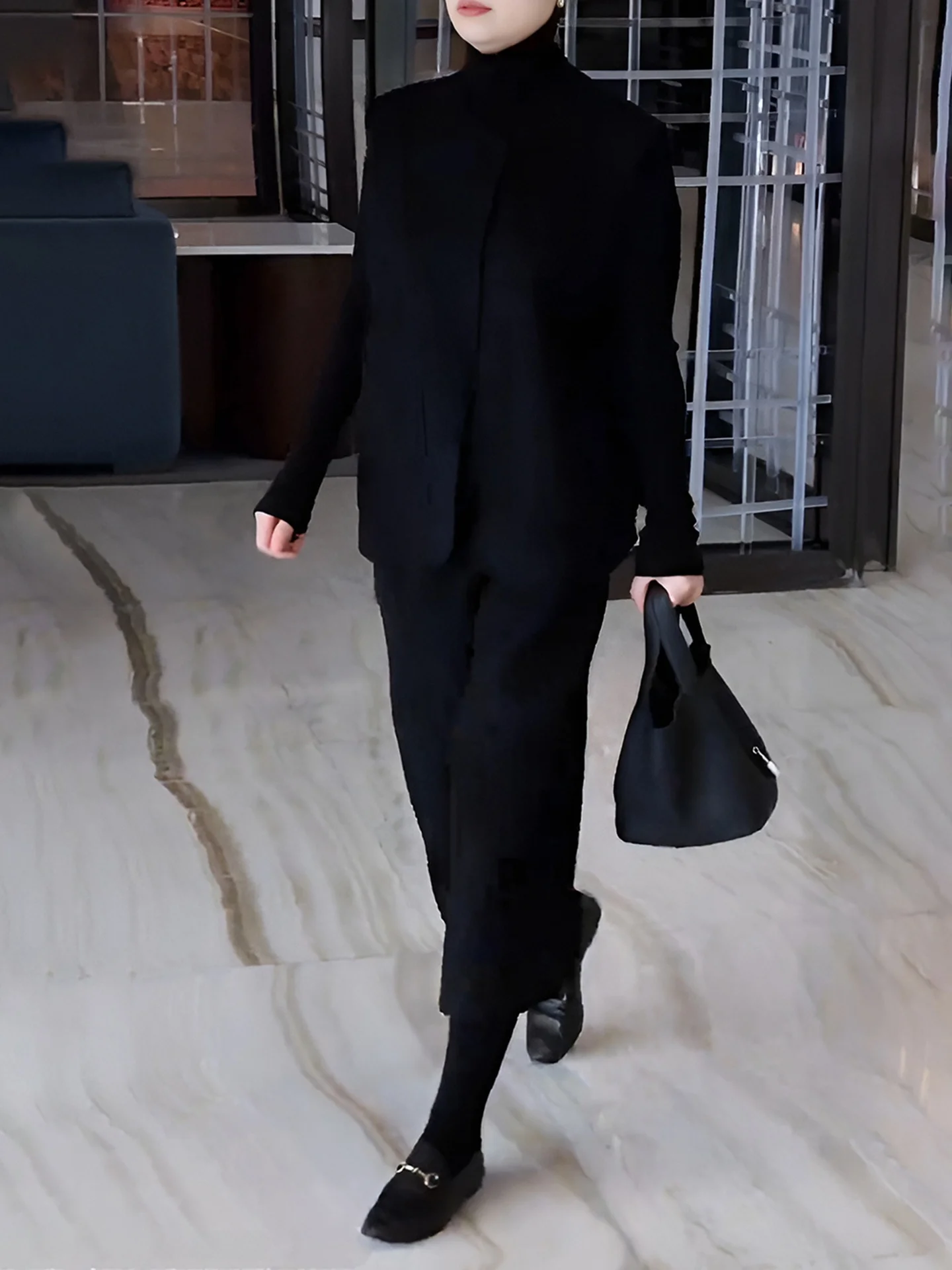   Gelaagdheid Dames Faion Set rond Ne Svel Vest Zeven voet broek Basis irt T-stuk Winter Vrijetijdskleding