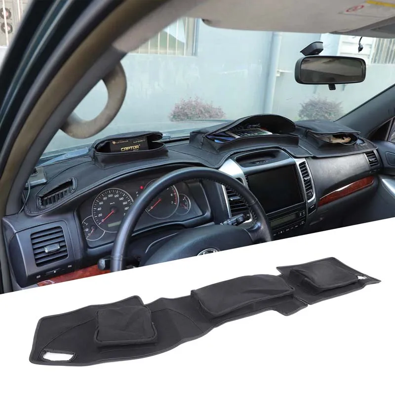 

For Toyota Land Cruiser Prado 120 2003-2009 Black car dashboard storage sun protection and UV mat car interior accessories