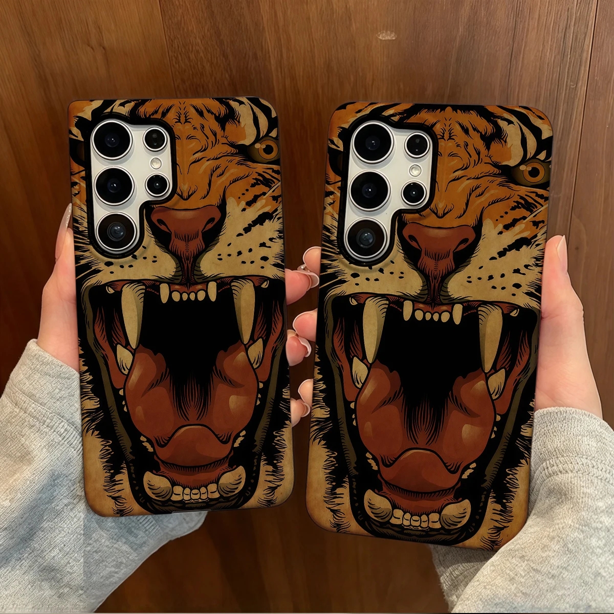 Roaring Tiger Phone Case For Samsung Galaxy S26 S25 Ultra S24 S23 Plus Hard Shock‑Absorption 2-in-1Protective Cover