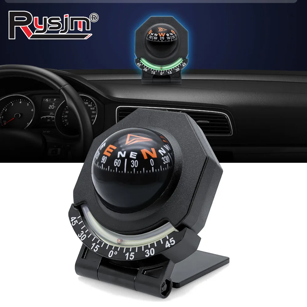 عالية الدقة الملاحة 2IN 1 الميل البحرية سيارة البوصلة لوحة سيارة البوصلة ل مركبة قارب شاحنة كرة توجيه قابلة للطي