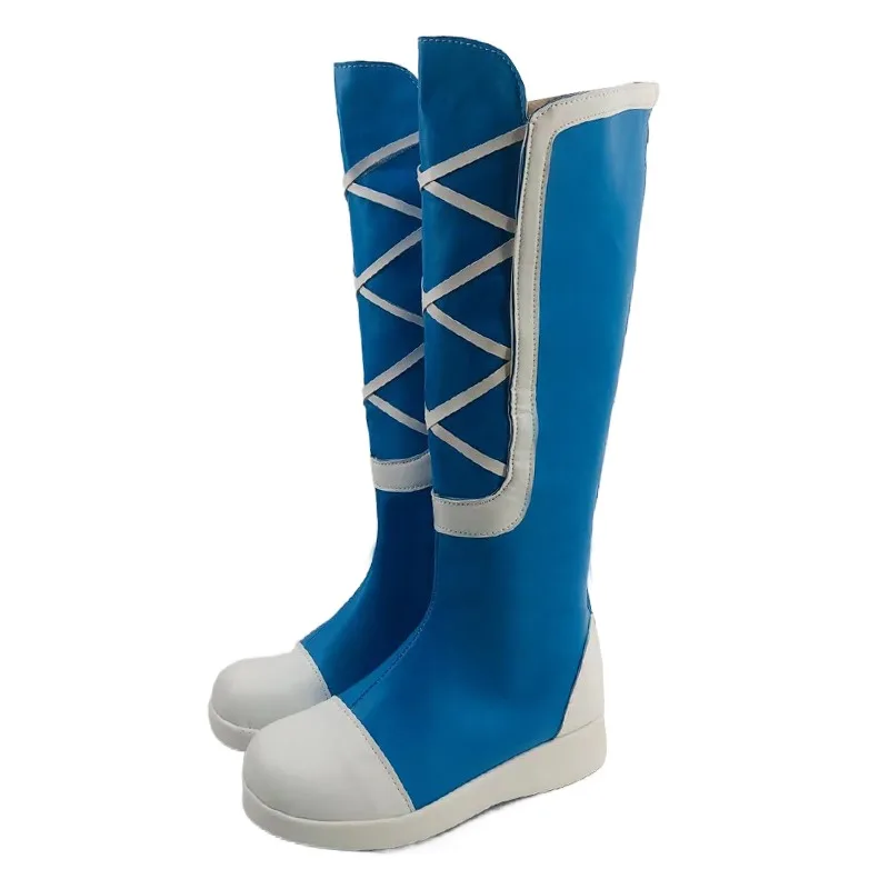 Ecuestria-Botas de piel sintética para niñas, zapatos de Cosplay, color azul, hechos a mano