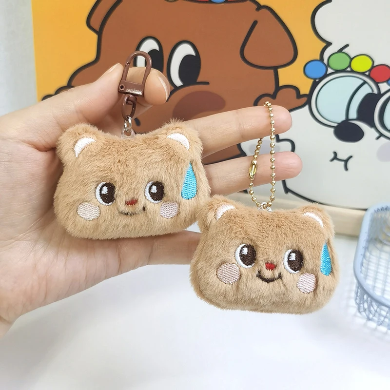 Cute Cartoon Bear Plush Toy Chaveiro de boneca de animal recheado Adorável Key Holder Pingente de bolsa de escola Presentes para crianças