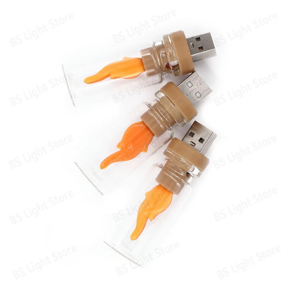 LED 5V Flammen-Glühbirne, USB-Kerzenlampe mit Flackerlicht, Dekorative Gelbe Flammenbeleuchtung für Zuhause, Nachtlicht, Festbeleuchtung, Gebetslampe – Detail 6