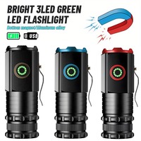 KDULIT Mini 3 LED Flashlight Portable USB Rechargeable Torch with Magnet，pen Clip Outdoor Camping Hiking Light Emergency Lantern
