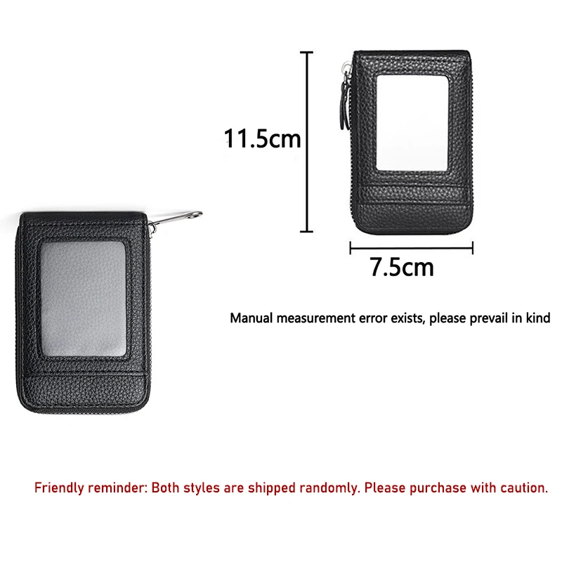 Card Case with Zipper Portable Women's Short Bank Card Holder Business Card Holder Zipper Vertical Clutch 1pcs view 5