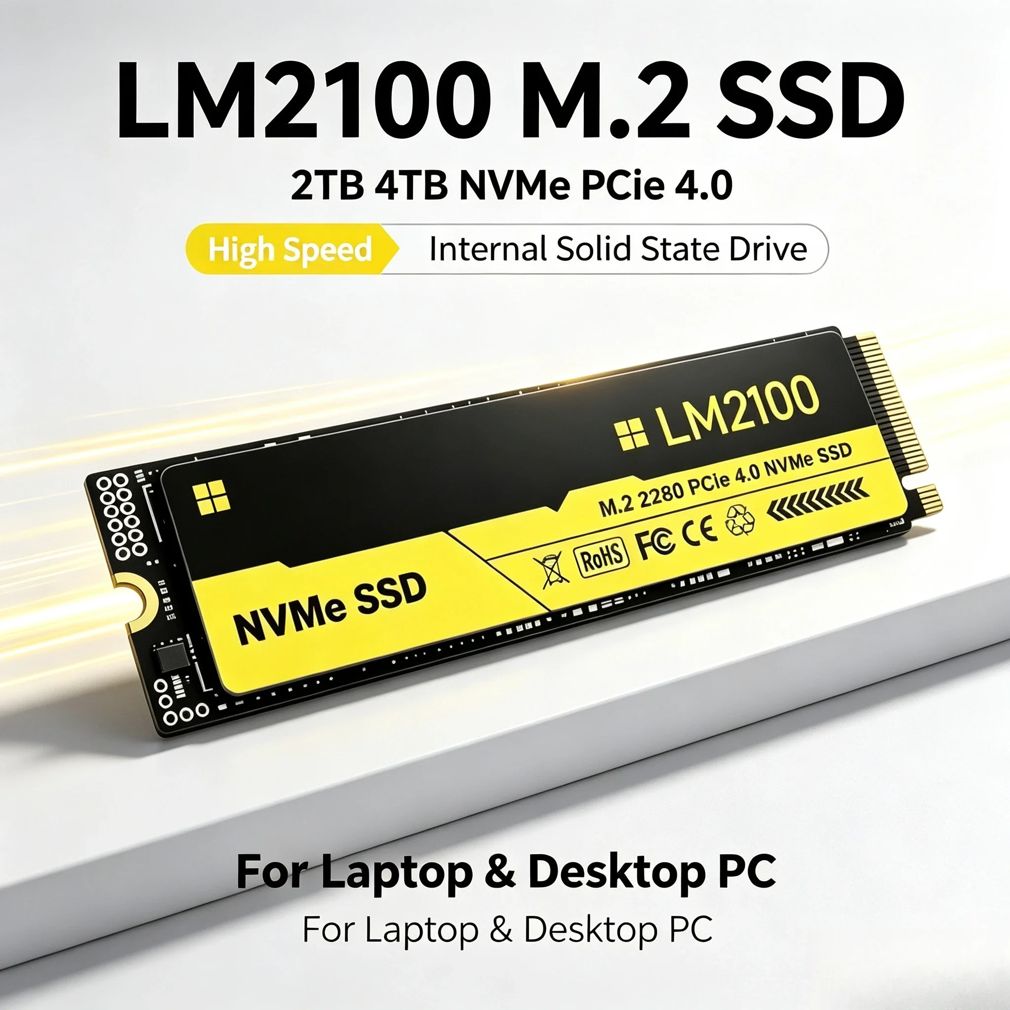 New LM2100 M.2 SSD Hard Disk 2TB 4TB  NVMe M2  SSD 500GB PCIe 4.0 Internal Solid State Drive For Laptop Desktop PC
