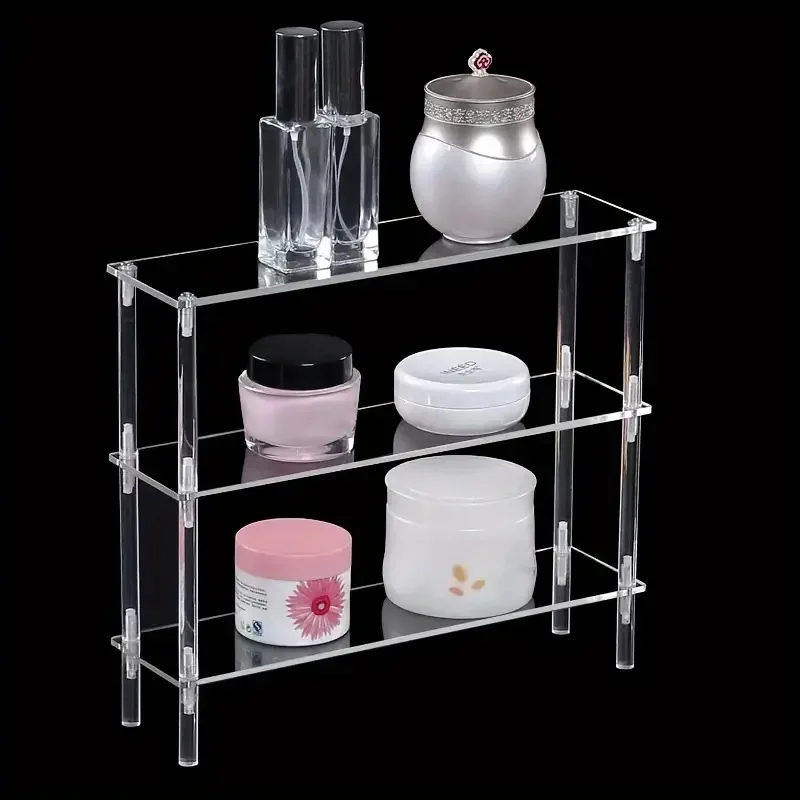 Vertical Acrylic Display Riser, Perfume Stand Organizer, Clear Acrylic Display Shelf for Amiibo Funko POP Figure
