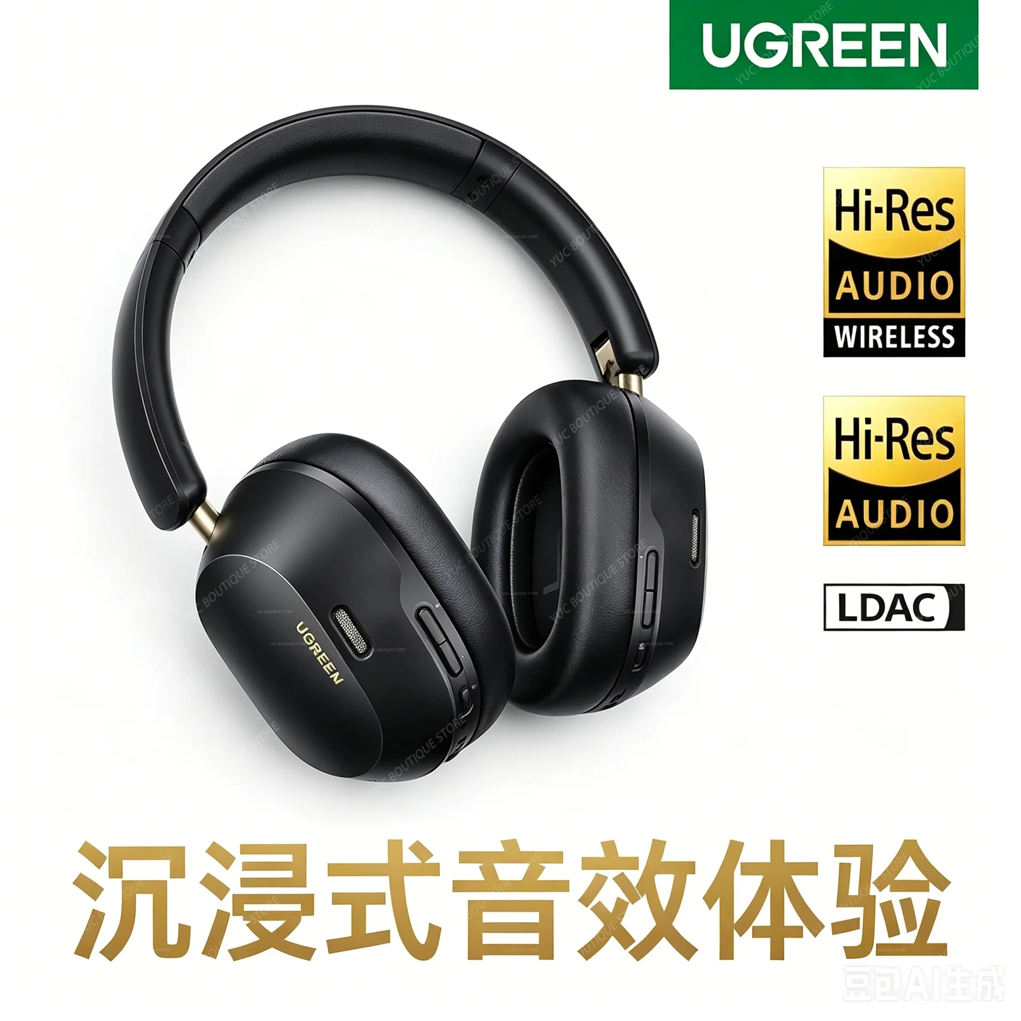 

HOT UGREEN Max5c Wireless Bluetooth Headphones ANC 43dB Active Noise Cancellation HiRes LDAC 75H Spatial Audio Earphones Headset