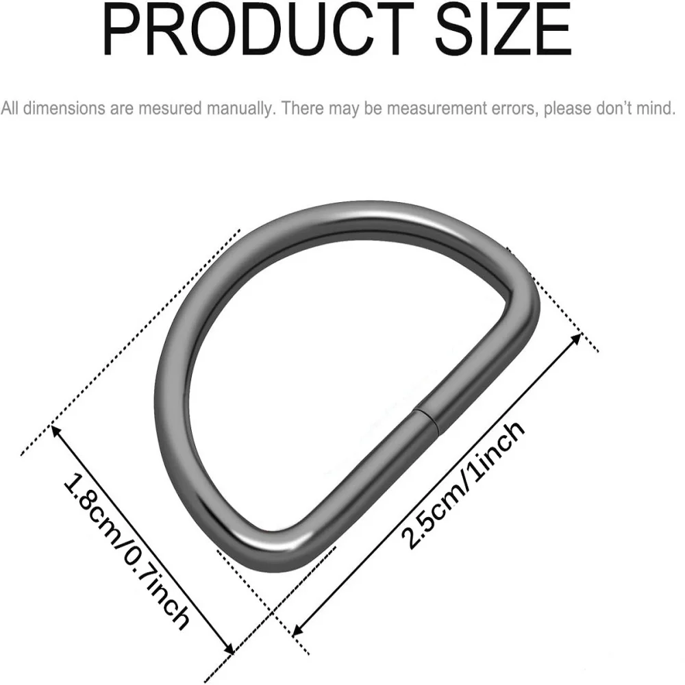 50Pcs D-Ring Buckle Stainless Steel Semi-Circular D-Ring Adjustable hardware Bag Belt Process DIY Accessories image 5