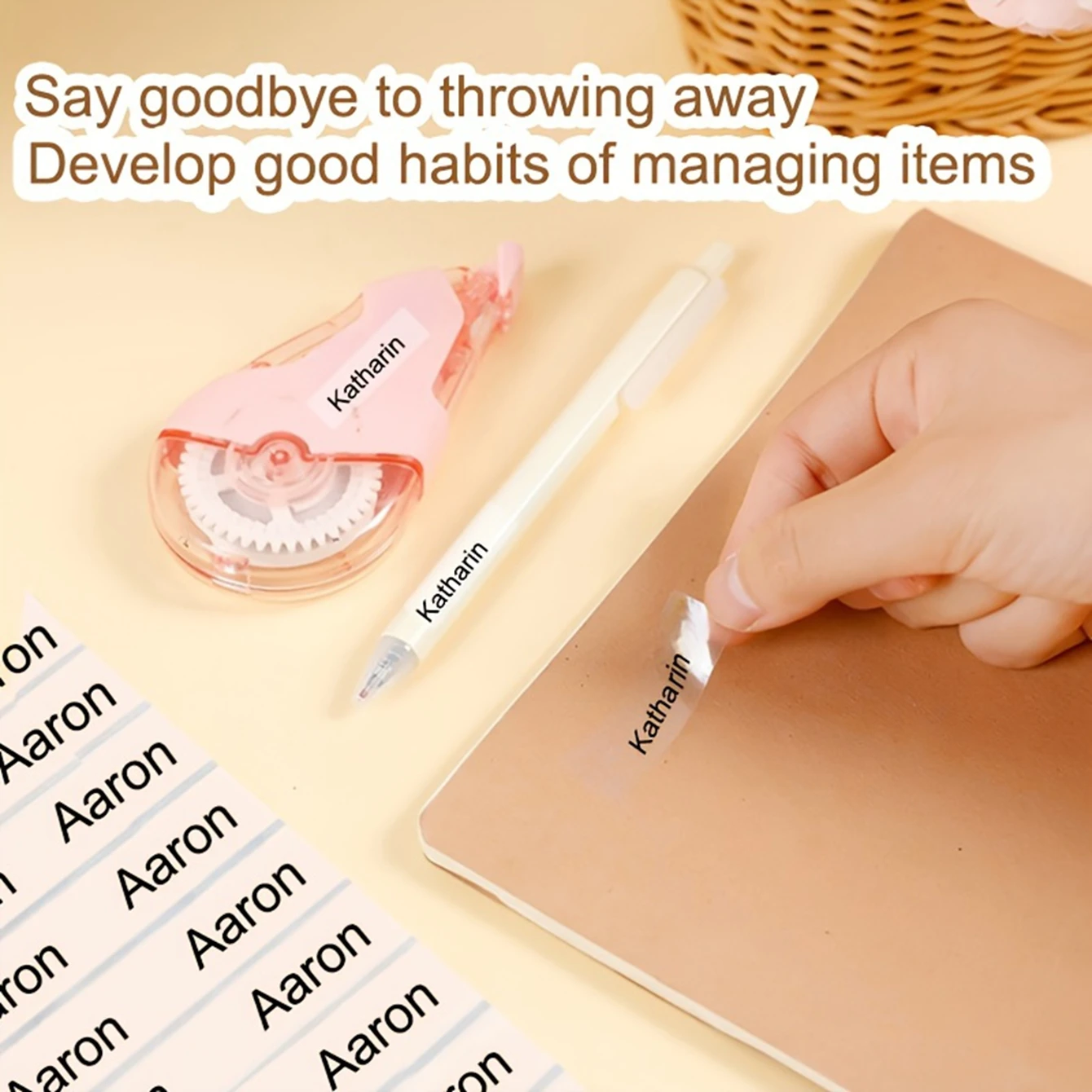 60/120/180pcs Customizable Bottom Stickers Personalized Tag Customized Label Textbook Stickers Perfect For School,Home