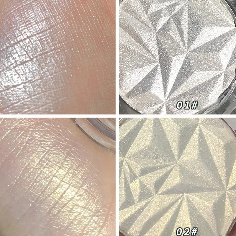 Diamante Highlighter Pó Paleta, Glitter Face Contour, Iluminar Maquiagem, Shimmer, Ultra-concentrado, Iluminar Cosméticos, 2 Cores