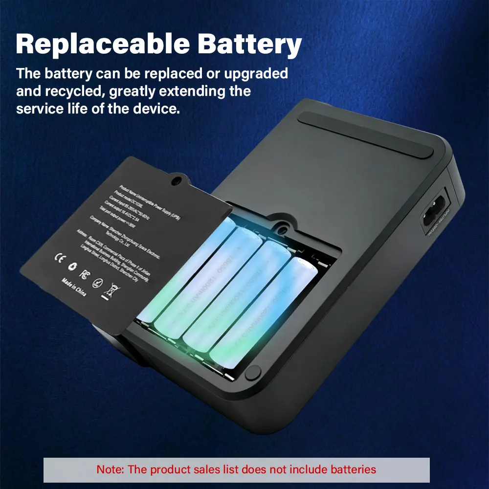 Portable DC UPS Power Supply Replaceable Battery Design 5V-24V Output for Home Router Modem and Emergency Backup Power