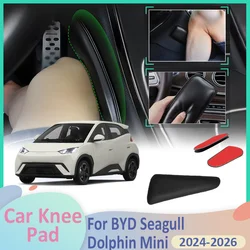 For BYD Seagull Dolphin Mini 2024~2026 2025 Car Leg Knee Pad Foot Lether Center Control Elbow Cushion Armrest Interior Auto Rest