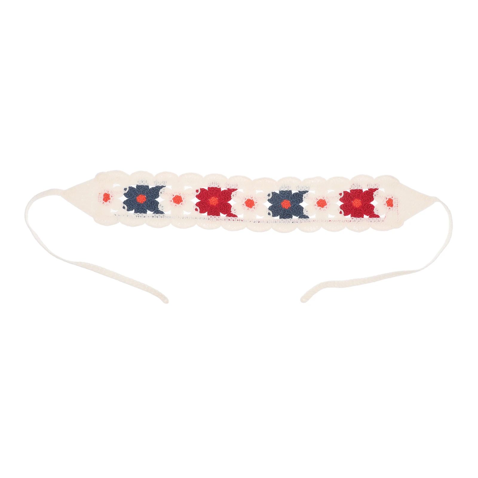 

Triangular Scarf Headband Cotton Floral Hair Bandana Headpiece for Women Vintage Macrame Headwrap French Beach Accessories