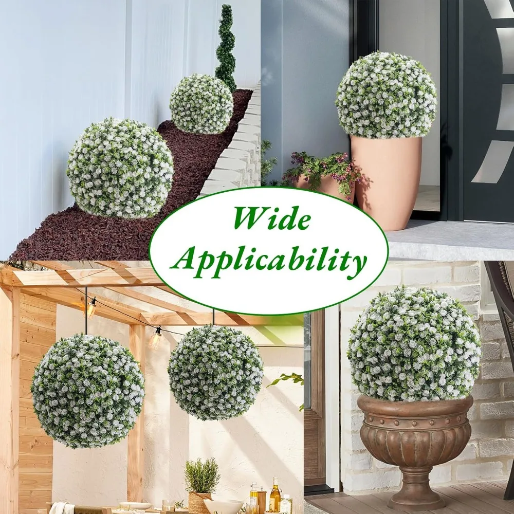 인공 꽃 토피어리 볼 2개 세트, 실내외 장식, 파티오 정원, 웨딩 장식