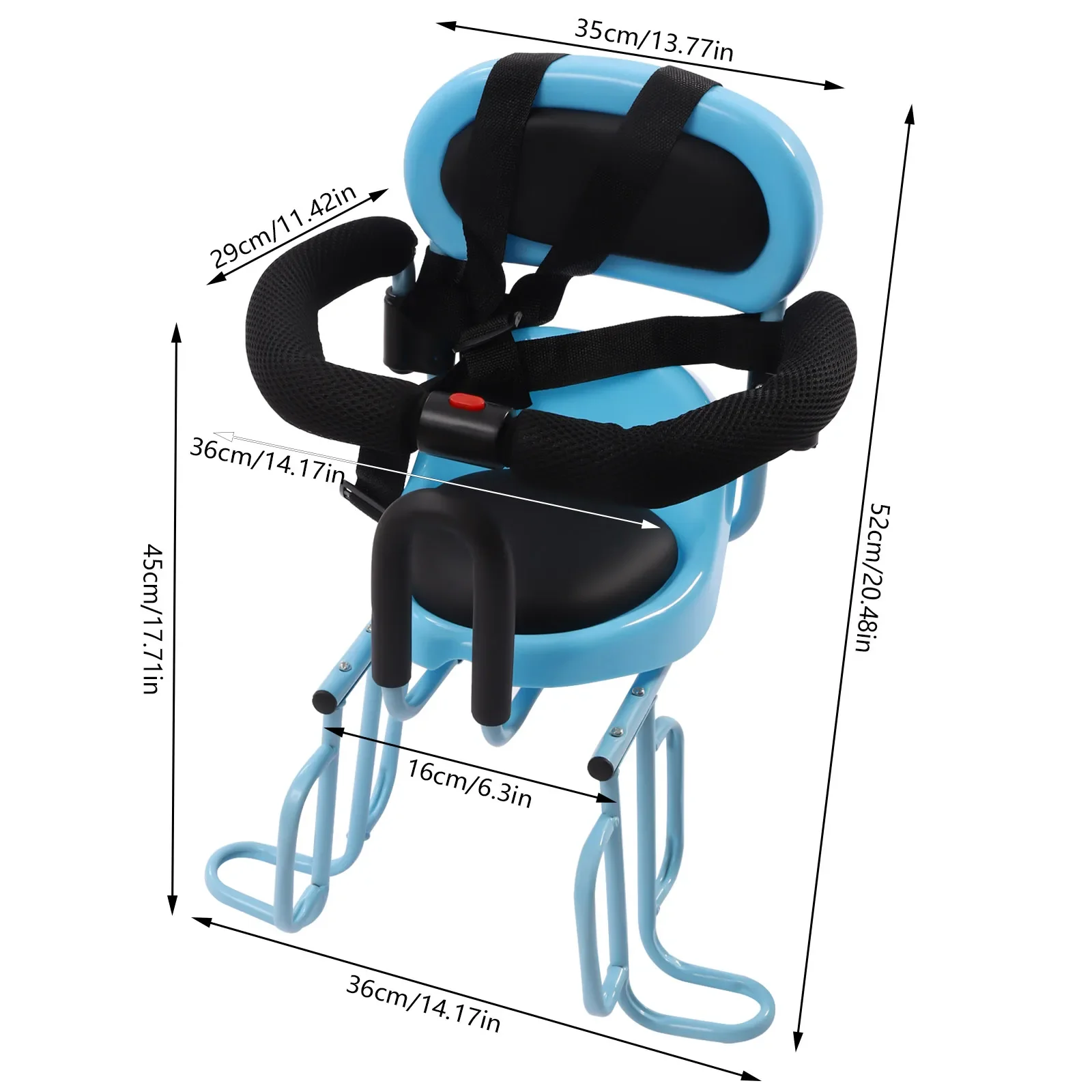 مقعد أمان للأطفال للدراجة، مقعد أمان للأطفال مع سياج أمان، دواسة قدم وحزام أمان، للطفل، الأطفال الصغار، الأطفال، عالمي #2