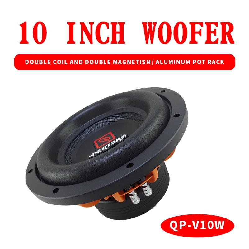 High-quality woofer Aluminum frame 10inch dual-voice coil and dual-High-energy magnet 2Ω+2Ω Car Aduio Subwoofer speaker RMS 300W