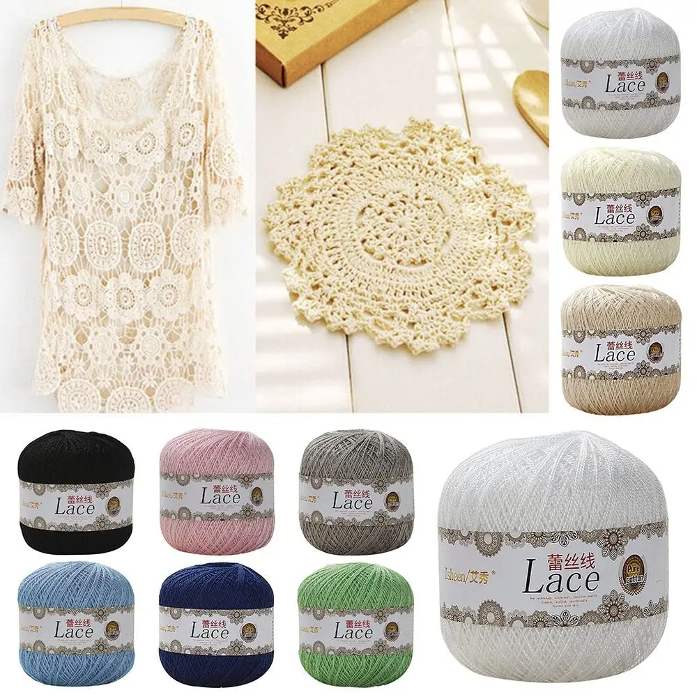 50g/Ball Quality Knitting Embroidery Craft Wool Embroidery Hand Knit Yarn Cotton Lace Yarn Crochet