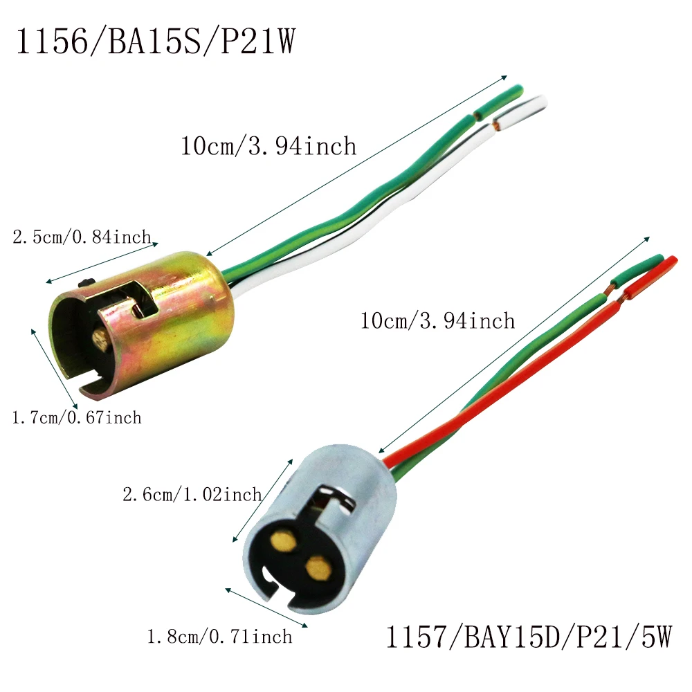 YSY 1Pcs 1157 Bulb Socket BAY15D P21/5W Lamp Holder 1156 BA15S P21W Adapter Base Connector plug For Brake Lights Car Accessories