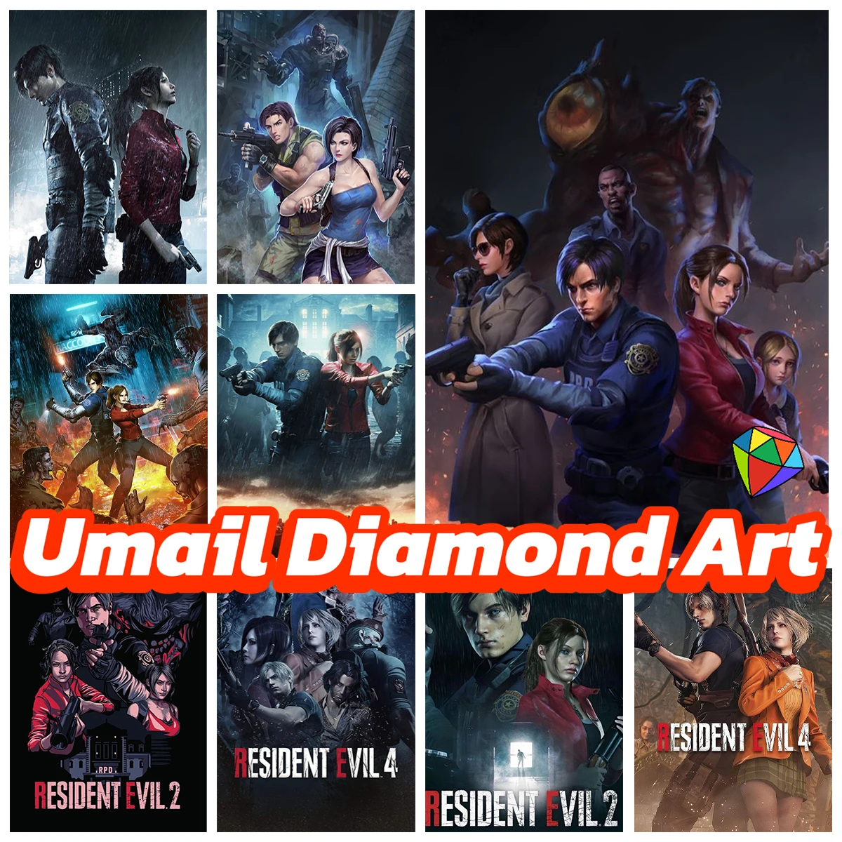 

DIY Diamond Painting Kit Zombies Games R-Resident Evil Diamond Embroidery Cross Stitch Handmade Mosaic Poster Home Wall Decor