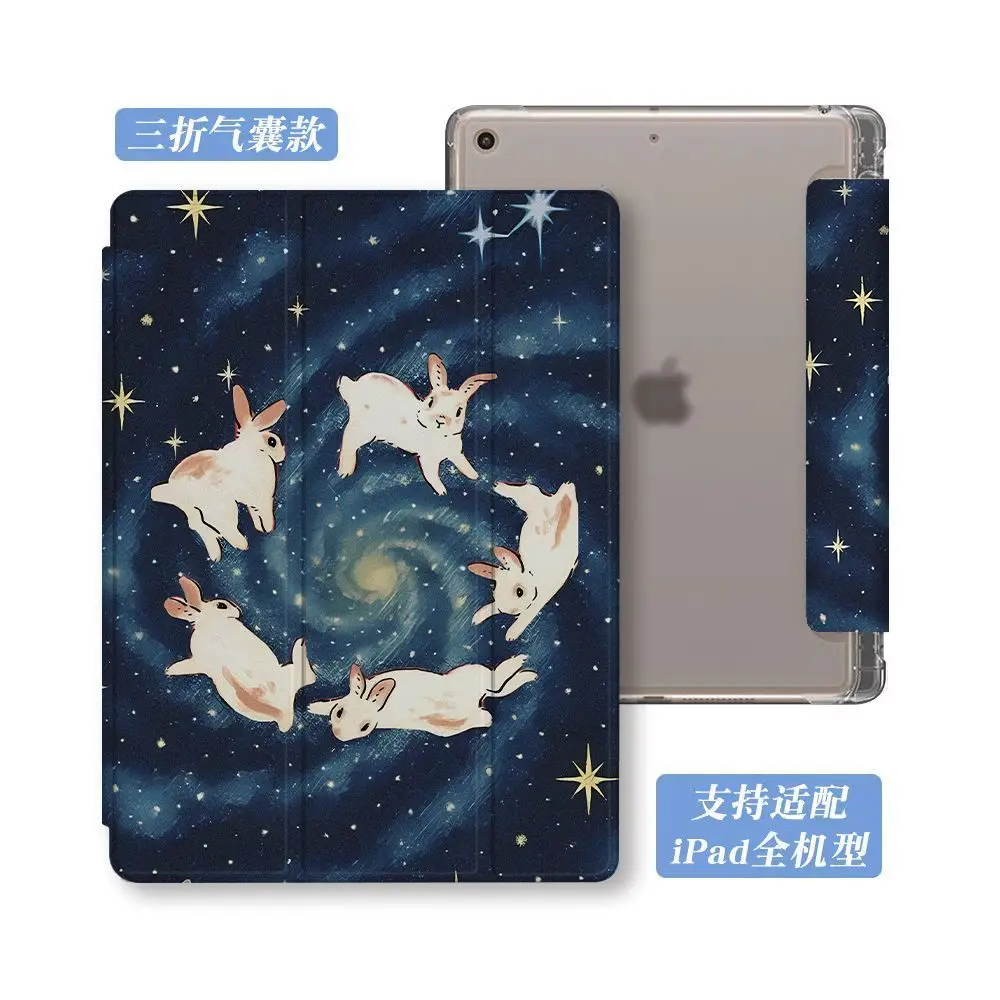 

Чехол Y2K Star River Rabbit Cute для iPad Air 11, 10-го, 11-го поколений, A16, 9-го поколения, iPad Pro 11, 4, 5, 10.9 дюймов, 12.9 M2, M3, M4, Mini 7 с держателем для Apple Pencil