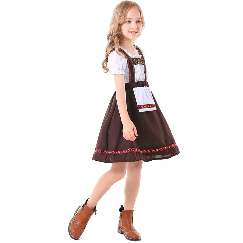 Oktoberfest-vestido Dirndl para niñas, Festival de la cerveza alemana bávaro, disfraz de sirvienta para niños, disfraz de cosplay, carnaval, fiesta de Halloween, vestido elegante
