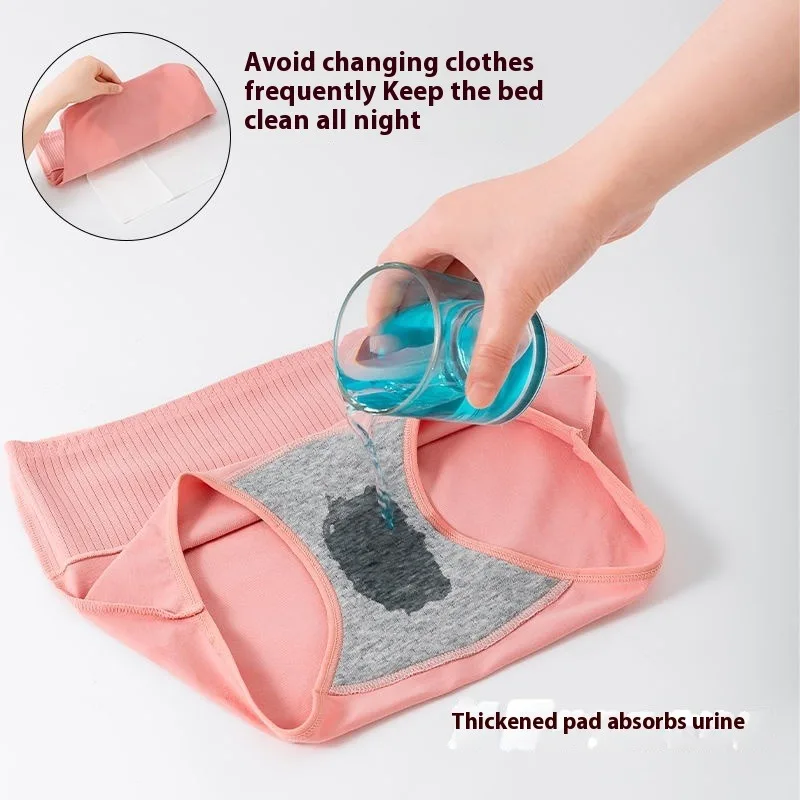 

Women Breathable No Leak-proof Layer Brief Incontinence Underwear Elderly Postpartum Bladder Weakness Built-in Pad Reusable Flow
