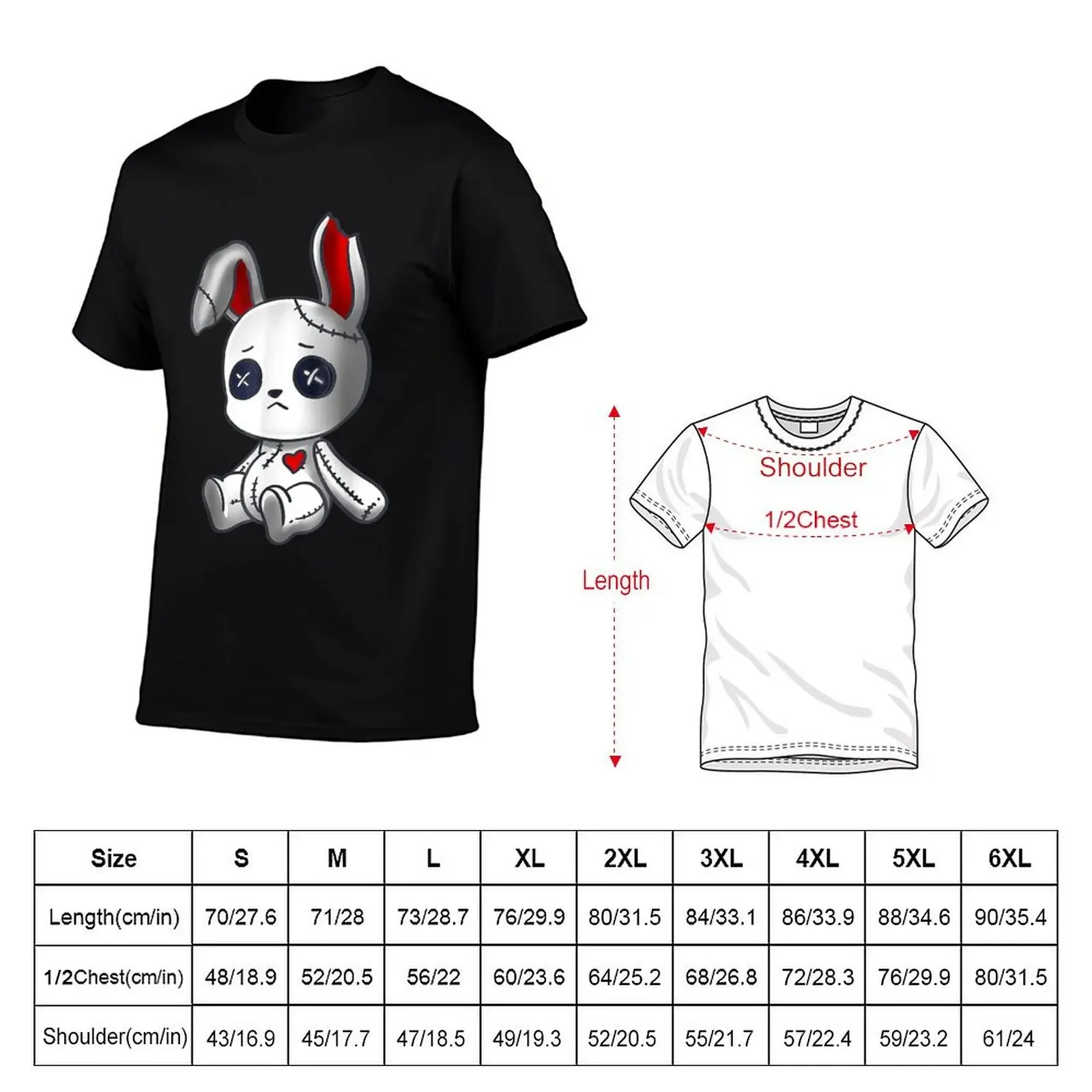 Goth Bunny Cute Creepy Emo Clothes Kawaii Bunny T-Shirt anime figures street wear mens big and tall t shirts