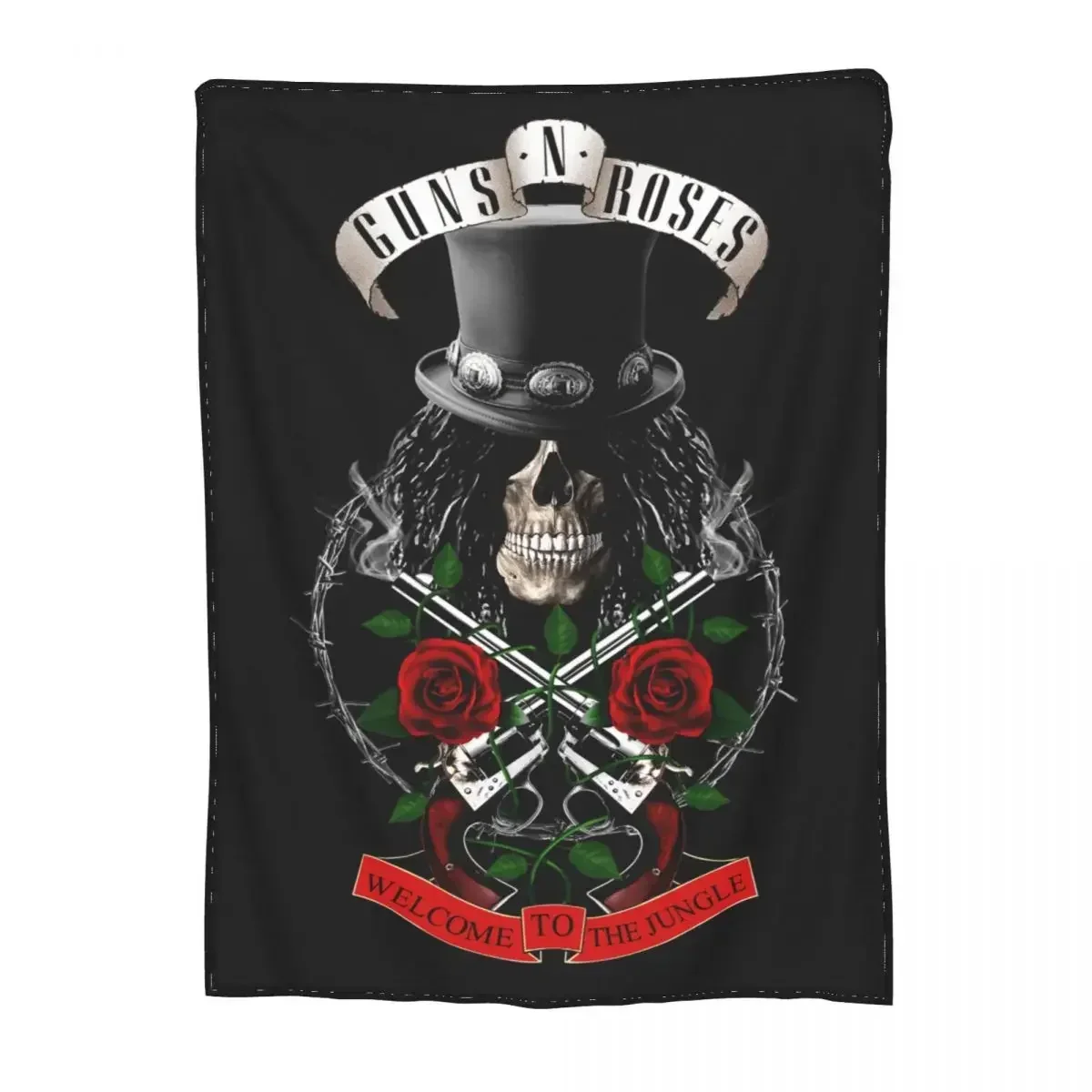 Cozy Slash Guns N Roses Blanket Accessories Bedding Decorative Blanket Throw Super Warm Velvet for Outdoor