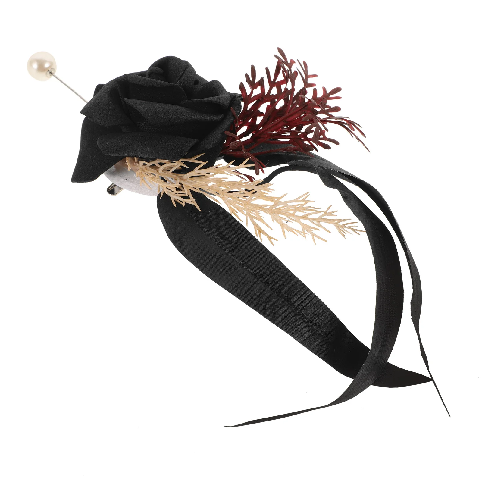 

Halloween Rose Brooch Pin Faux Flower Lightweight Durable Halloween Party Costume Brooch Pin Brooches Bulk Brooches