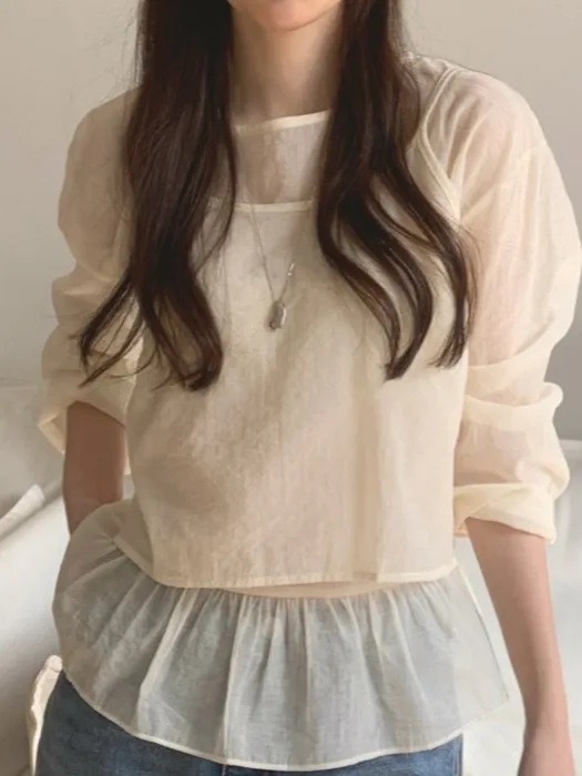 

Шикарный многослойный дизайн с рюшами, женский жилет Irt + внешний жилет, комплект из двух предметов небольшого размера, корейский комплект из полиэфирного волокна с застежкой на талии