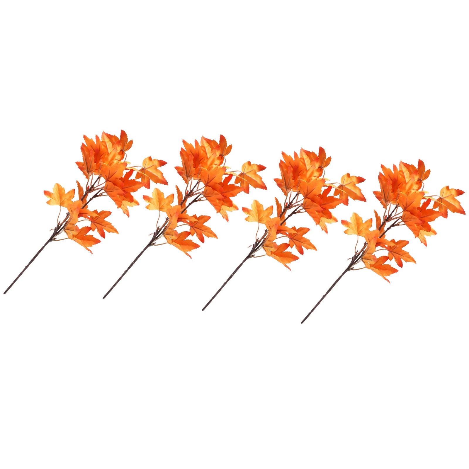 

4Pcs Realistic Maple Leaves Decorative Faux Branches for Home Office Party Wedding Living Room Simulation Plants Artificial Leaf