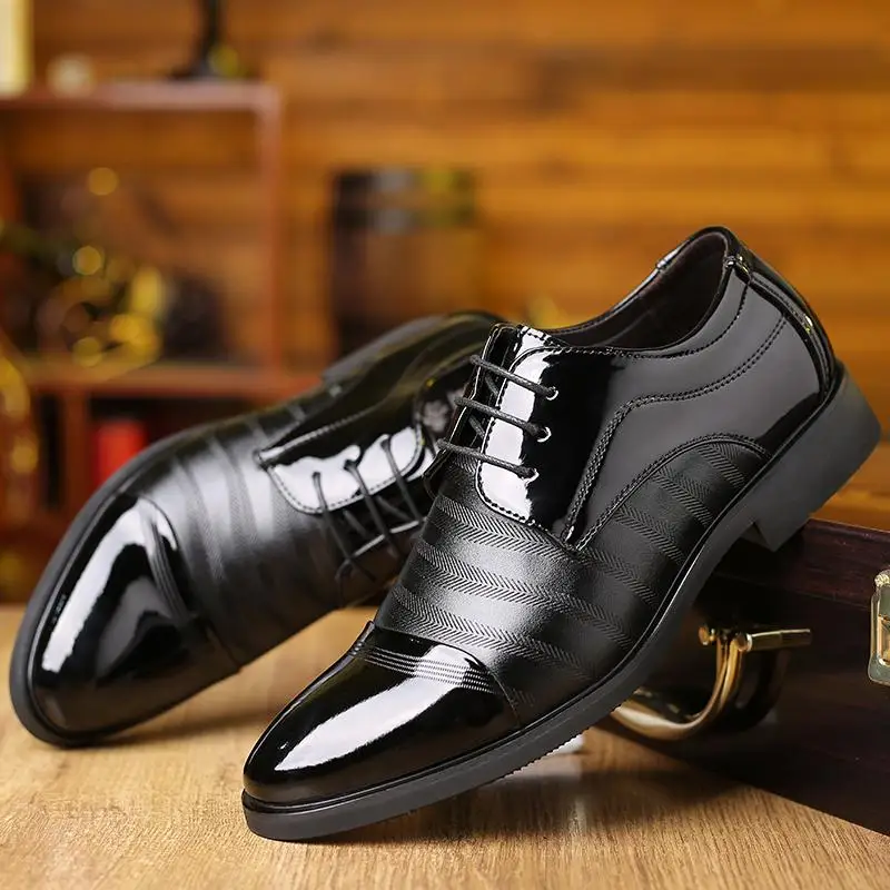 Men PU Leather Formal Lace-Up Shoes JZ-2891