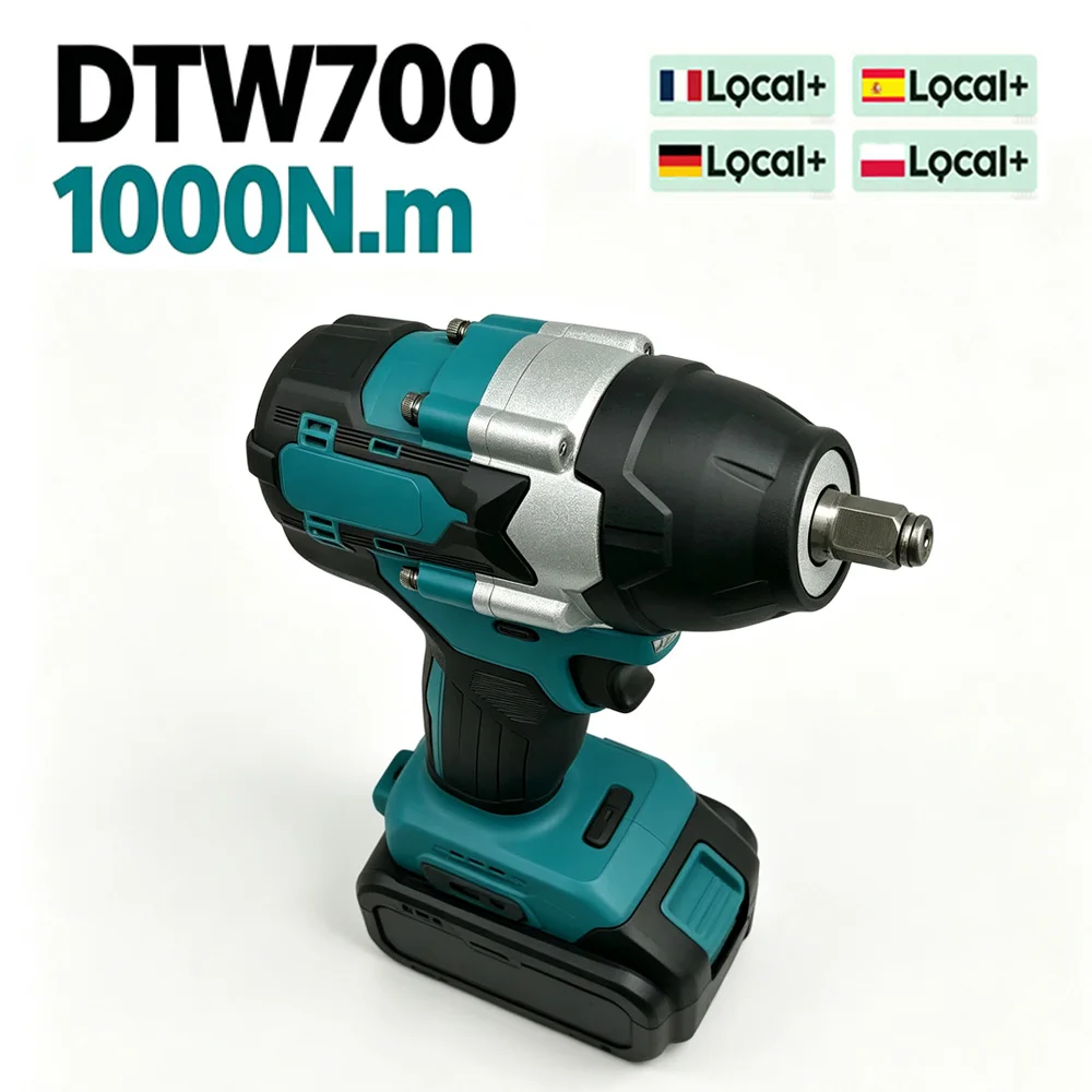 Clé à chocs électrique sans balais 1200N.M, 1/2 pouces, clé dynamométrique sans fil, tournevis, outil électrique pour batterie Makita 18V