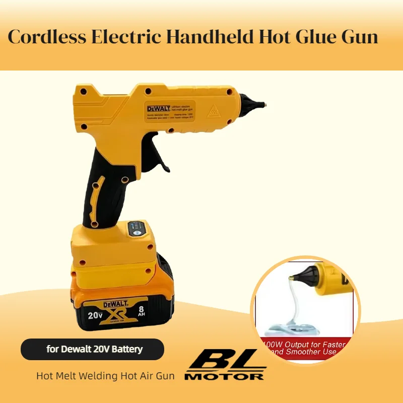 DEWALT Cordless Elektrische Handheld Heißkleber Pistole Reparatur DIY Werkzeug Hot Melt Schweißen Heißluft Pistole Anti-verbrühen Düse Werkzeug
